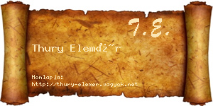 Thury Elemér névjegykártya