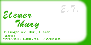 elemer thury business card