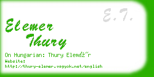 elemer thury business card